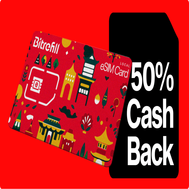 50% Cashback on eSIMs